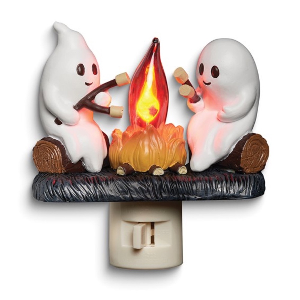 Ghost Campfire Night Light - White & Orange